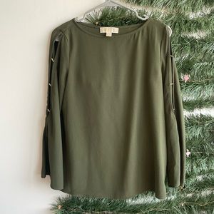 🆕 Michael Kors military green blouse - size small - never worn!